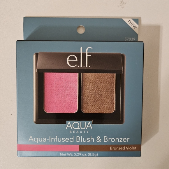 NWT! Elf Brand Aqua-Infused Blush & Bronzer - Pink and Brown - Picture 1 of 3